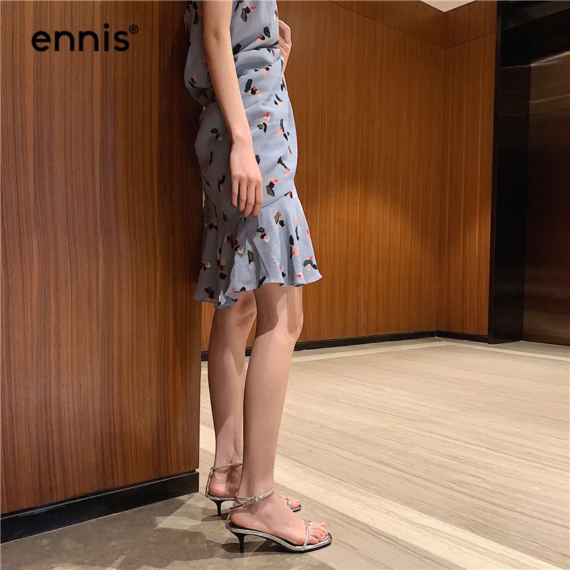 ENNIS/Коллекция года; сандалии-гладиаторы; женские кожаные сандалии из овечьей кожи с ремешком на щиколотке и стразами; летние туфли на высоком каблуке; S979
