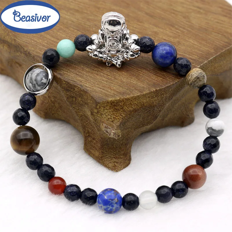 Браслет астронавта с 9 планетами на солнечной системе камнями из бисера браслеты