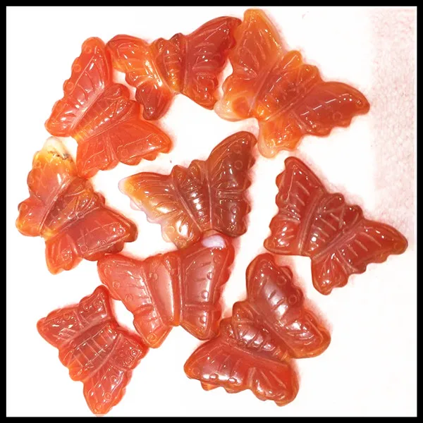 

3pcs red carnelian stone matching beads butterfly shape middle drilled hole 34x24mm very popular beads