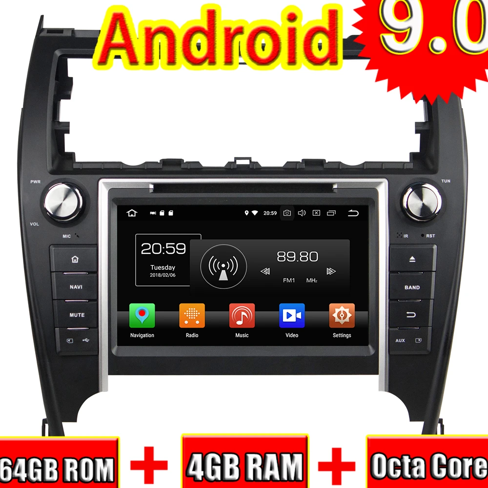 Автомобильный мультимедийный плеер TOPNAVI 8 ядер Android 9 0 4 + 64 ГБ 2 Din для TOYOTA CAMRY 2012 |