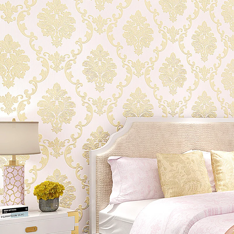 3D Pressure Relief luxurious europe Simple Living room nonwoven fabric wallpaper Bedroom TV background wall sticker | Дом и сад