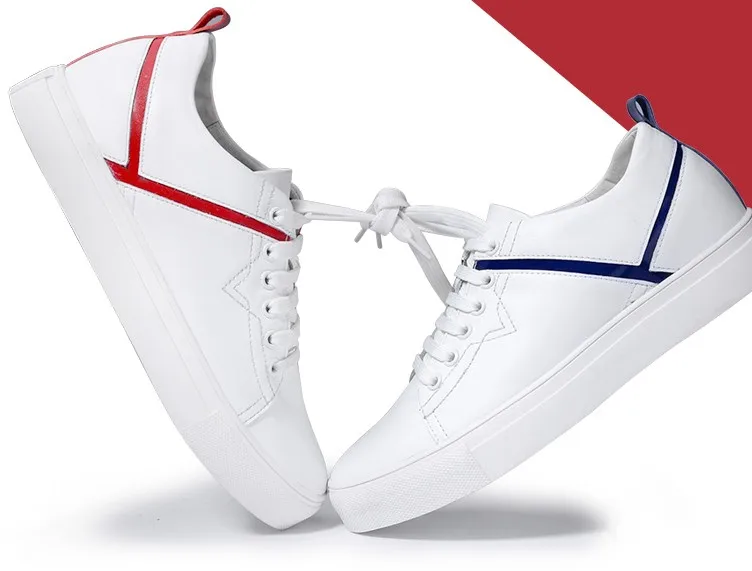 Male Sneakers Invisible Elevator Shoes For Men Height Increasing 6cm Man White Genuine Leather Casual chaussure homme | Обувь