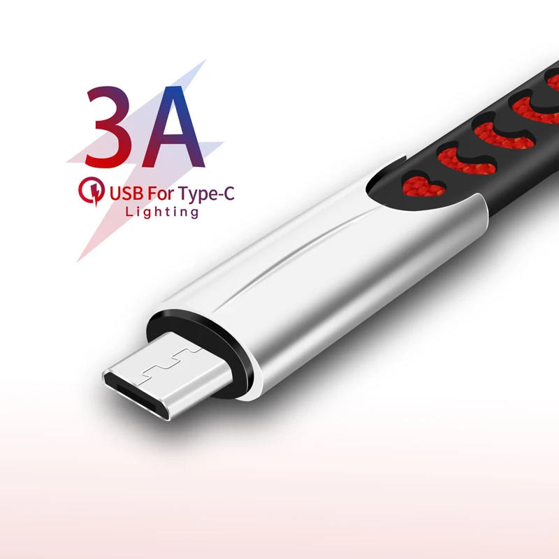 3A Быстрая зарядка 3 0 USB Type C кабель для Xiaom Redmi Note 7 Samsung S9 S10 Plus iphone|Кабели мобильных
