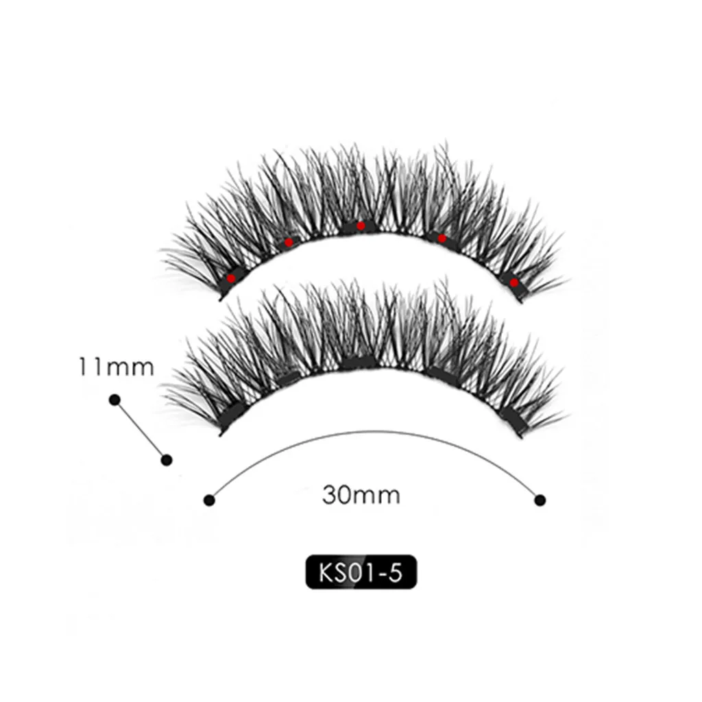 New Fashion Eyelashes Eyeliner Eyelash Curler Set 5 Magnet Liquid Eyeliner Eyelashe With Eyeliner Tweezers Set