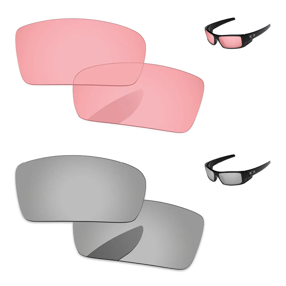 

Хромированные серебристые и кристально-розовые 2 пары сменных линз для солнцезащитных очков Gascan 100% UVA & UVB защита