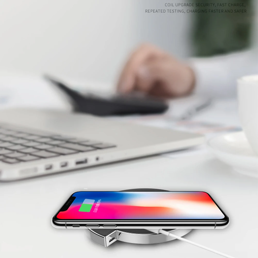 Улитки быстро QI 10 Вт Беспроводной зарядный коврик для iPhone X 8 XS макс USB зарядки Mad