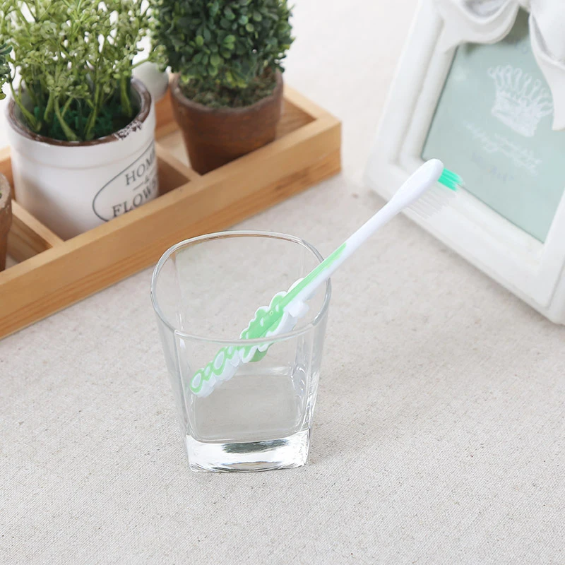 Детская игрушечная зубная щетка с мультяшным лицом для здоровья детей случайные