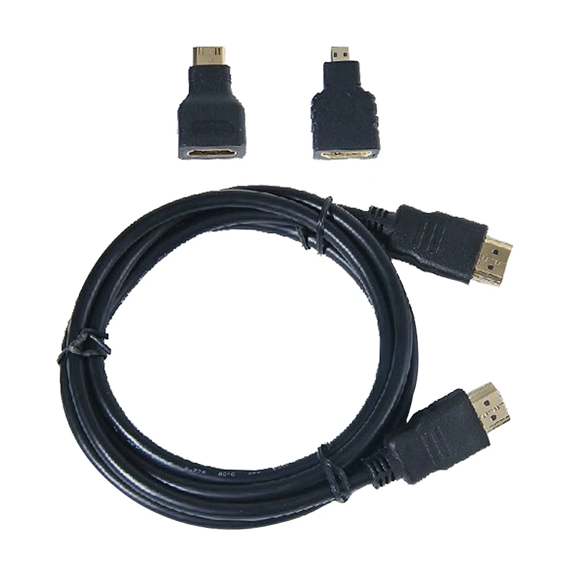 3 в 1 Набор HDMI к Mini Micro кабель для Xbox 360 HDTV 1080P мобильный и т. Д. Золотой адаптер