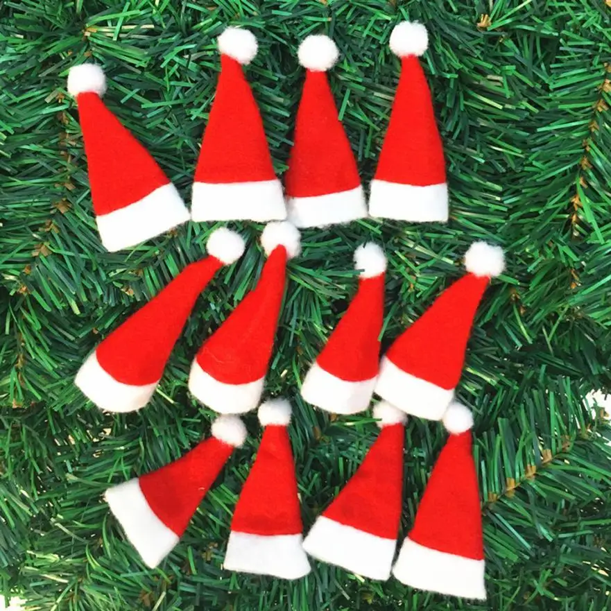 10PC Christmas Decorative tableware Knife Fork Set Hat Storage Tool Reusable christmas decorations for home C30726 | Дом и сад