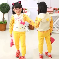 1pcchildren with girls during the spring and autumn suit cartoon cat m baby clothes girls cotton leisure suit free shipping