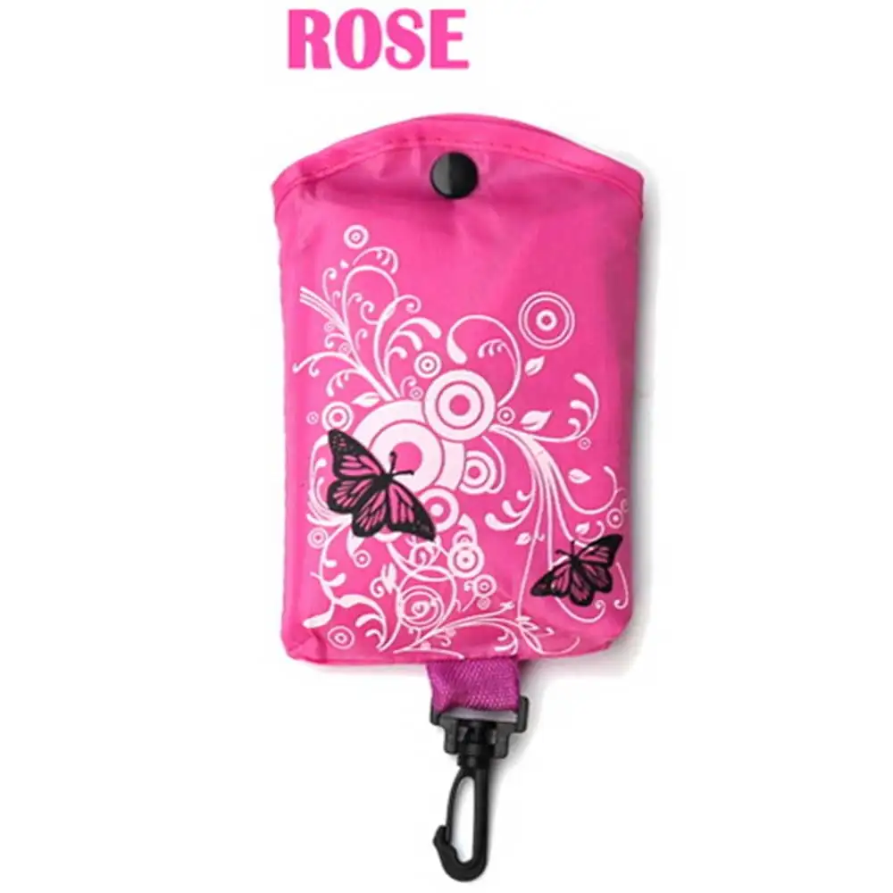 6 Foldable Shopping Bag Butterfly Flower Oxford Fabric Shoulder Bag Portable Eco-Friendly Grocery Bags Reusable Totefor Ladies - Color: 6