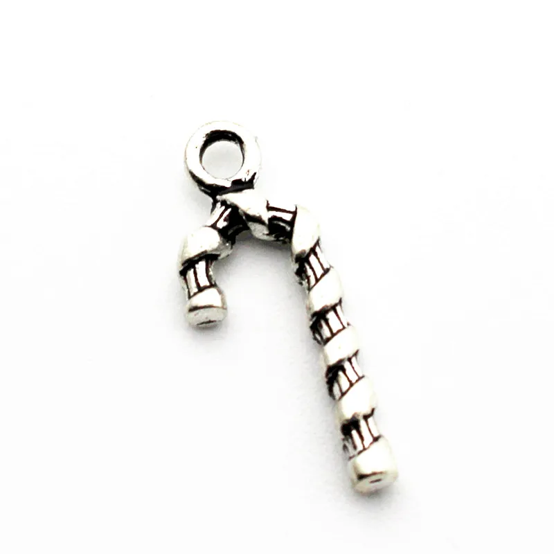 

Hot selling 50pcs/lot silver Christmas candy pendant Metal lobster clasp Dangle Charms Fit DIY Necklace Bracelet Jewelry