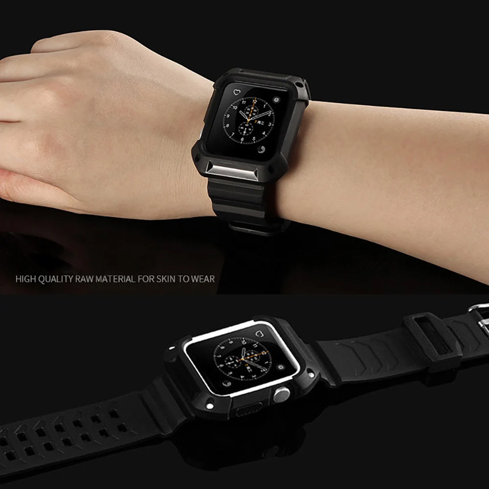 Aivtalk ТПУ резиновый ремешок для часов с Защитный чехол 38 мм 42 iWatch Apple Watch Band браслет