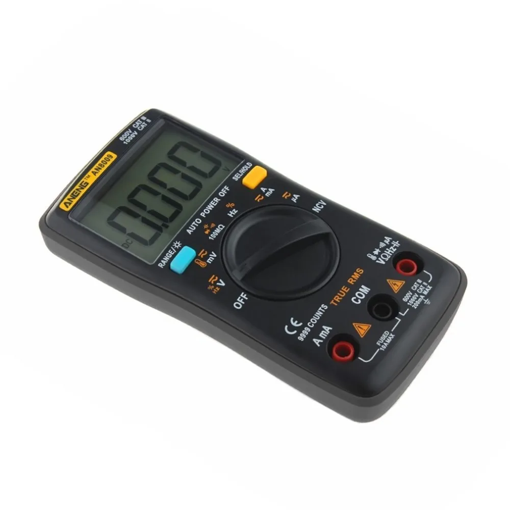 Digital Multimeter AN8009 LCD Display Professional 9999 Counts AC/DC Ammeter Voltmeter Ohm Meter Tester | Инструменты