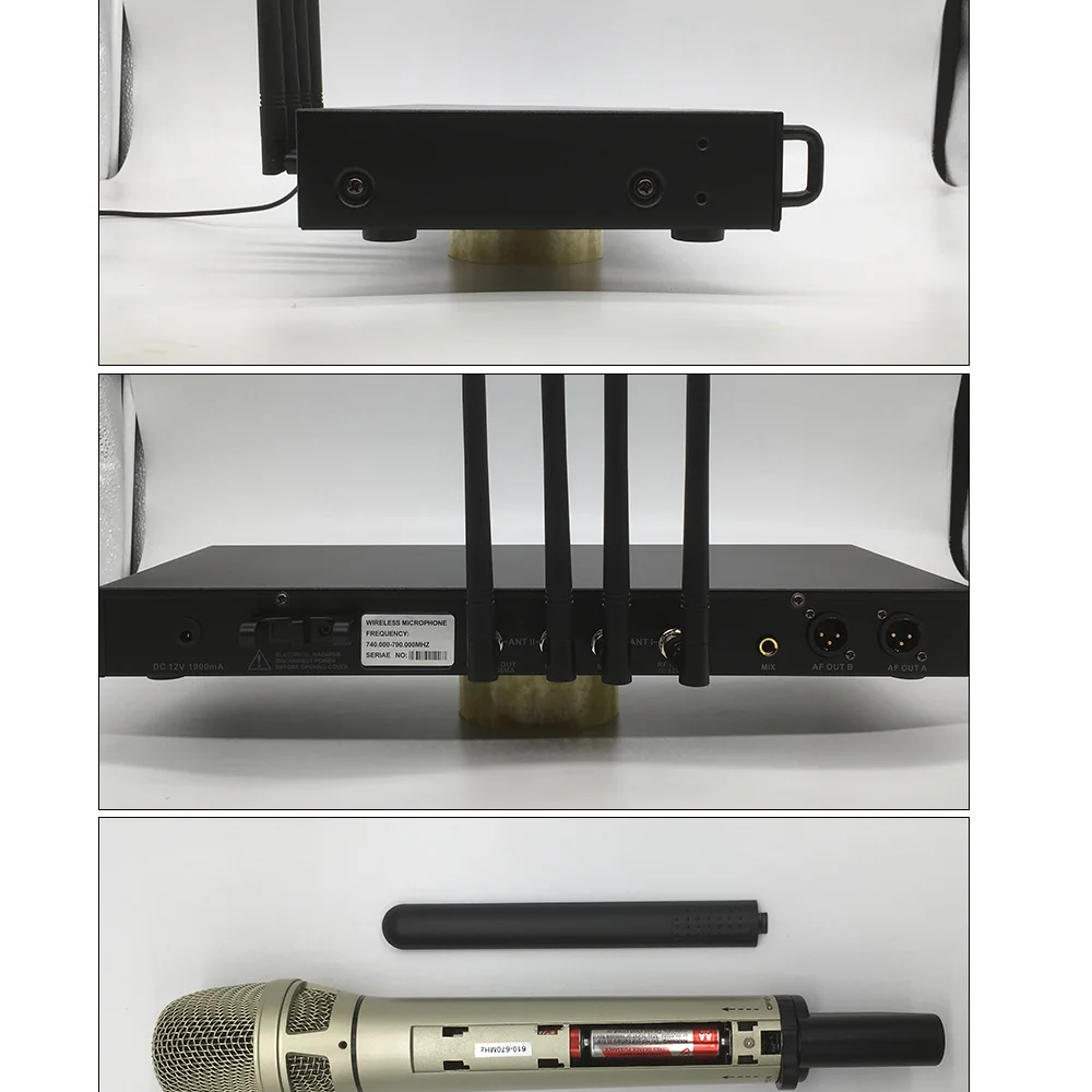 Топ беспроводной микрофон системы профессиональный микрофон 2 канал частоты UHF Динамический Профессиональный 2 портативный караоке-микрофон
