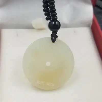 

Hetian jade gold peony pendant necklace women's jewelry gift sweater chain