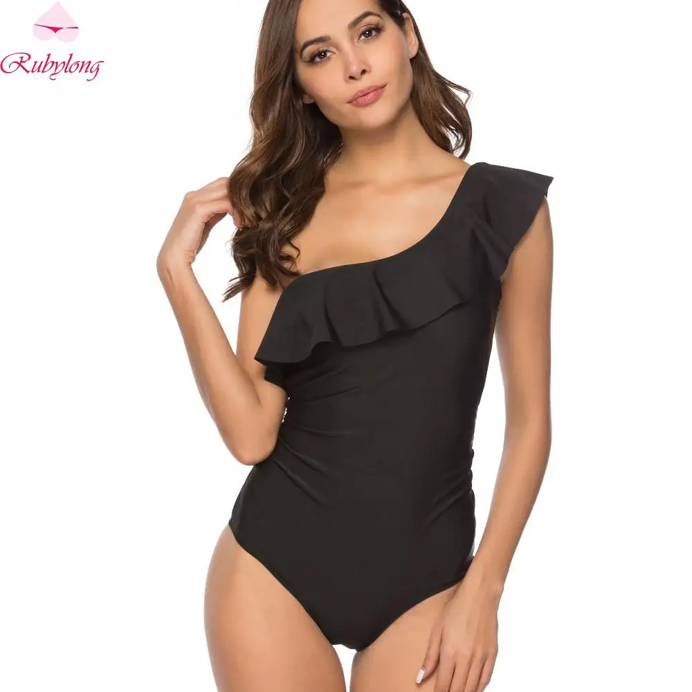 Сплошной цельный купальник Rubylong Женский винтажный с оборками монокини одним