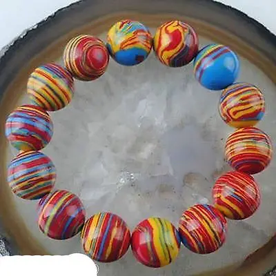 8 мм Многоцветный Бирюзовый Круглых Бусин растянуть Браслет 7.5&quot | Украшения и