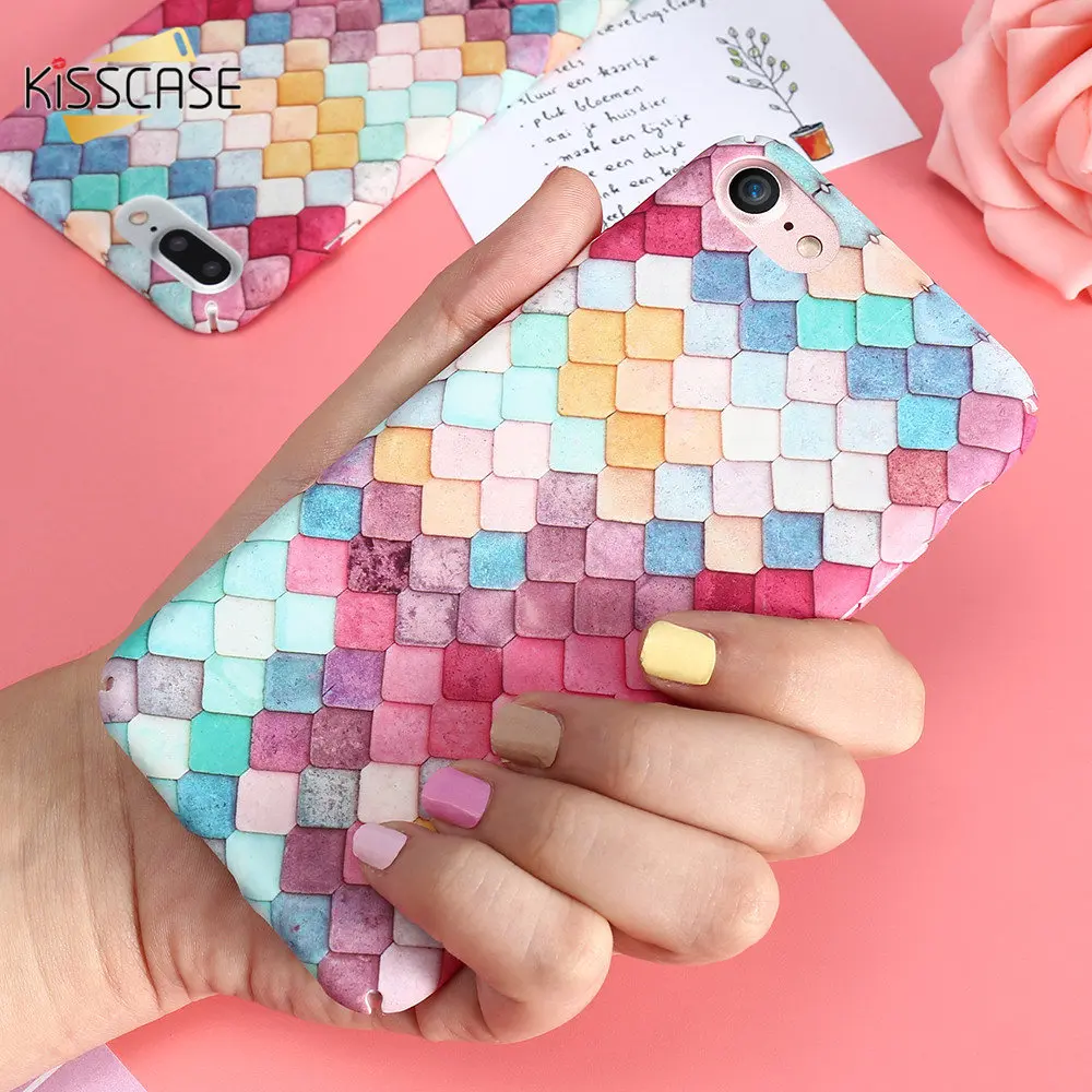 Чехол kisscase для iPhone X 7 8 роскошный цветной 3D чехол девочек XS MAX XR 6 6s 5 5S SE i6 Plus - купить
