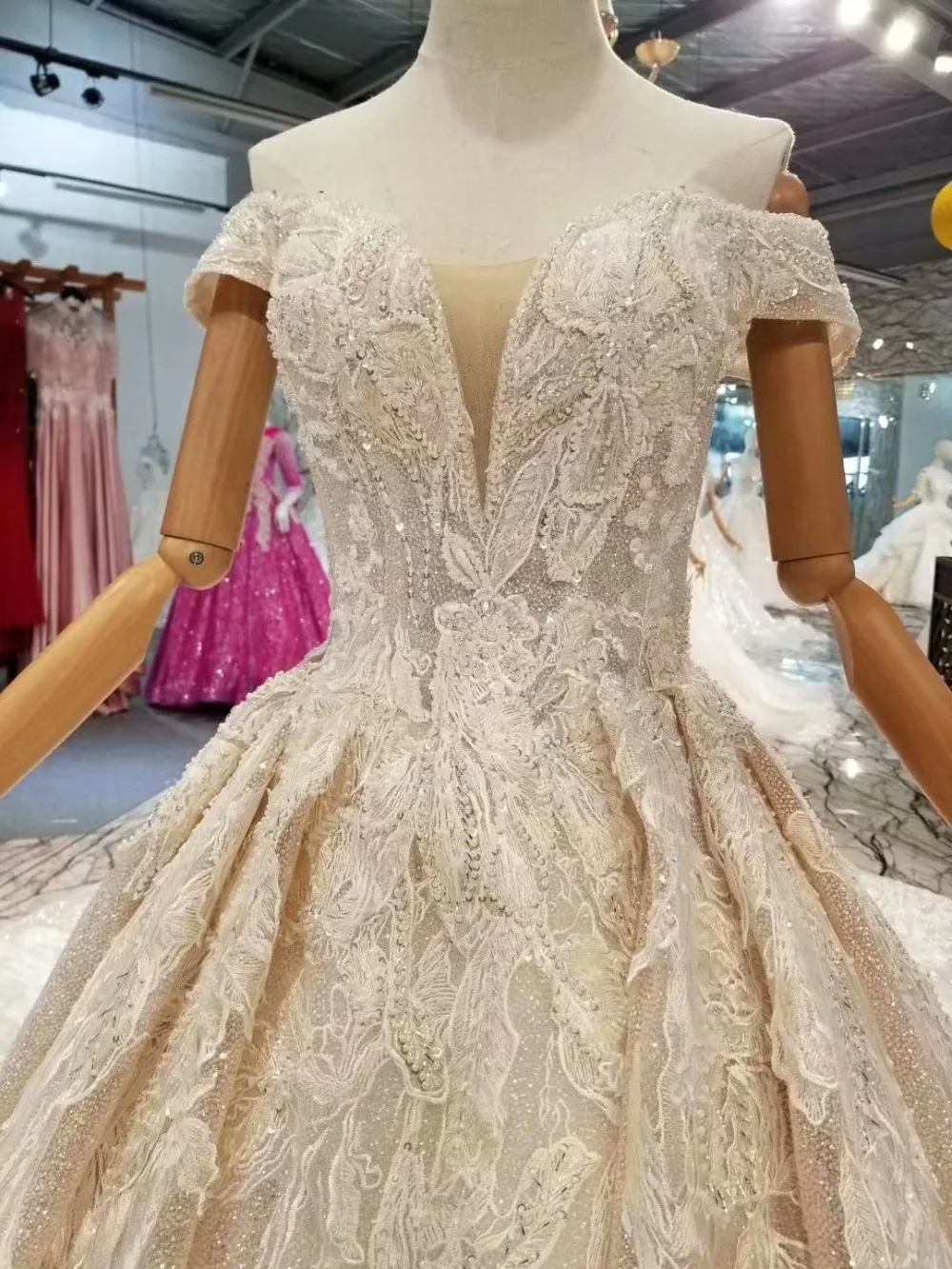 H&S BRIDAL 2020 Wedding dress Off the Shoulder Appliques beading brde dresses Sposa Novia wedding Gowns trouwjurk