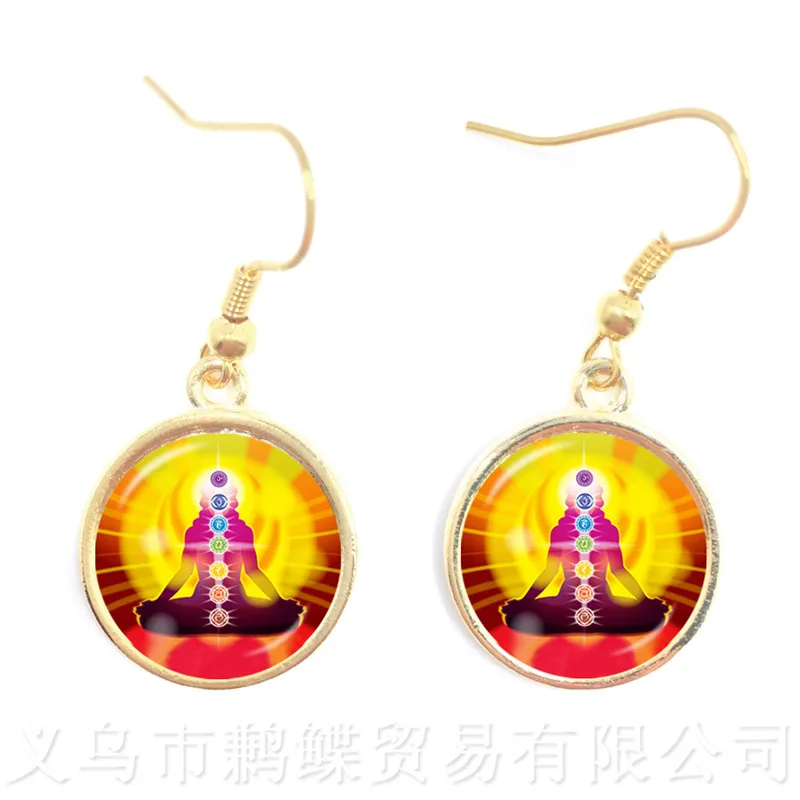 7 чакр стеклянный кабошон волшебный знак дзен подарок украшения классический