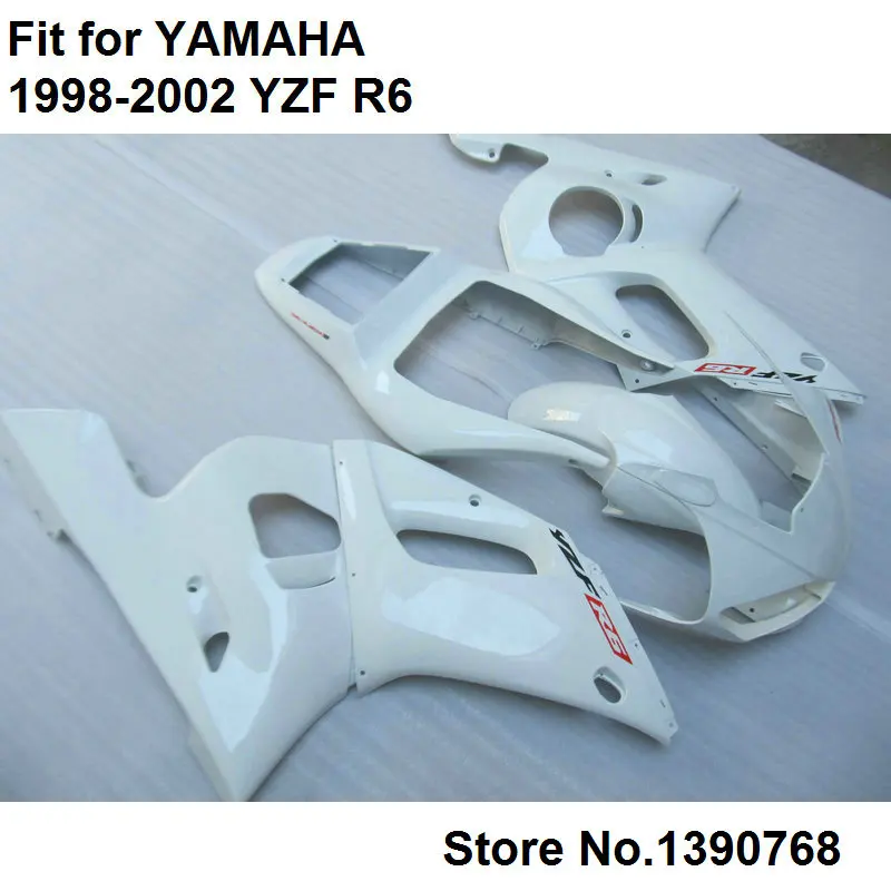 Неокрашенный комплект обтекателей для кузова мотоцикла Yamaha YZF R6 1998-2002 белые