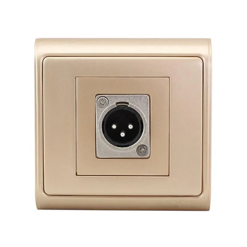 JSJ N86 902 + 619MH Gold XLR мужские наушники микрофон Cannon Панель розетка стеновая вставка