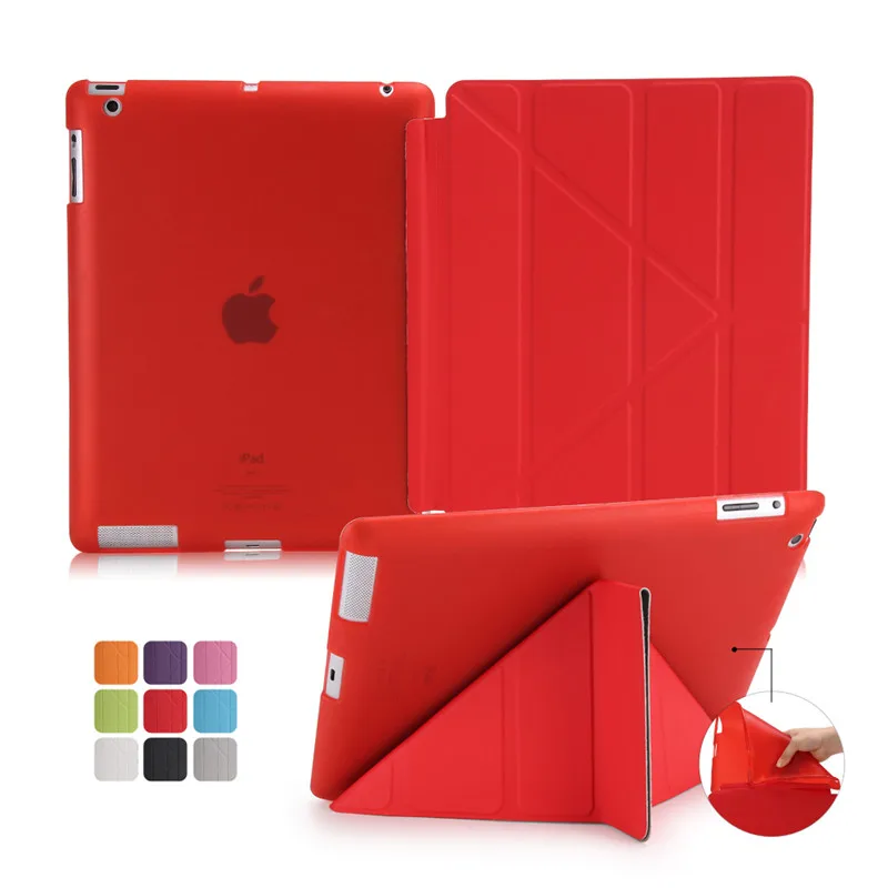 Ультра тонкий стенд из искусственной кожи чехол для apple ipad 2/3/4 чехол Мягкая задняя откидная смарт-Крышка для ipad 2 017 9,7 дюймов Настольный Чехол+ пленка