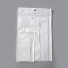 Оптом белыйпрозрачный самозапечатывающийся пакет на молнии, розничная упаковка, пакет на молнии, пакет на молнии, полиэтиленовый пакет с отверстием для подвешивания, 50 шт.