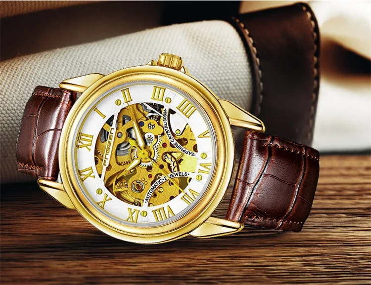 Топ Tourbillon автоматические часы мужские лучший бренд Роскошные мужские наручные часы Скелет Стальные наручные часы синий указатель механические часы
