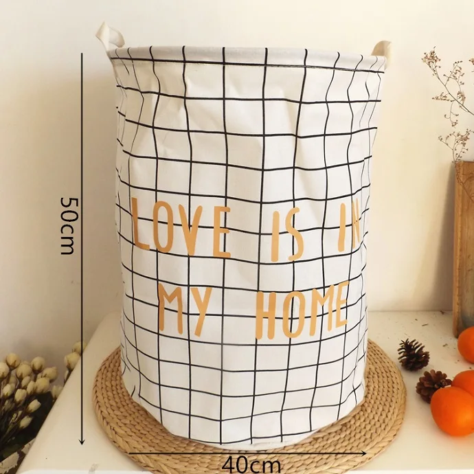 40x50cm Большая складная корзина для хранения белья для игрушек органайзеры холщовая ткань детская корзина для белья детская корзина для хранения игрушек сумка для хранения - Цвет: 40x50cm