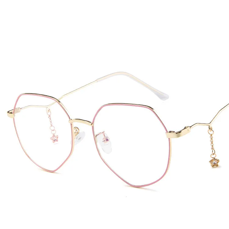 Винтажные женские очки для ботаника с пятиконечной подвеской плоские зеркальные