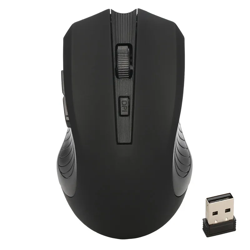 Black 1600 dpi 2,4 GHz Беспроводная игровая мышь оптическая USB геймерская компьютерная мышь для ПК ноутбука настольная Прямая поставка - Цвет: Black