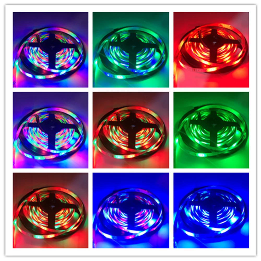 Лента Светодиодная гибкая Водонепроницаемая RGB 5/10/30 светодиодов/м 12 в пост.