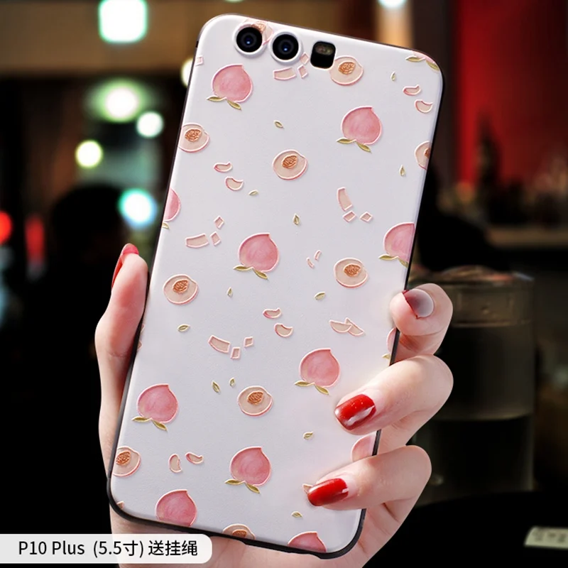 Милый мультяшный чехол с тиснением авокадо персик для huawei P30 PRO, P20 PRO, MATE 20 PRO 20 X, P10 PLUS чехол P30PRO P20PRO MATE20X - Цвет: 10 P10PLUS