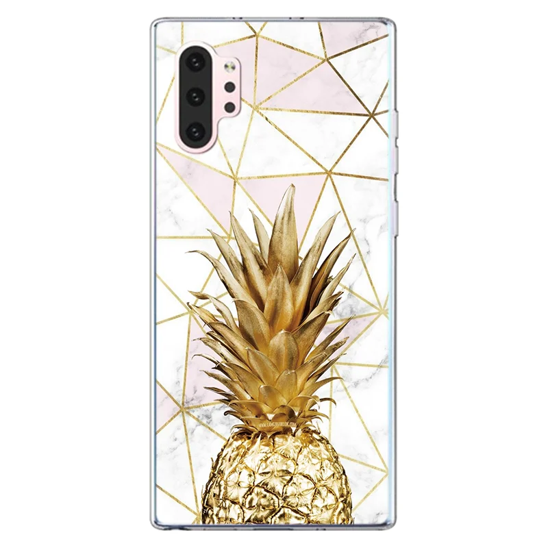 Чехол с мраморными цветами для samsung Galaxy Note 10 Pro, чехол для samsung Galaxy A50 A70 A20e A30 A40, прозрачный чехол с геометрическим рисунком ананаса