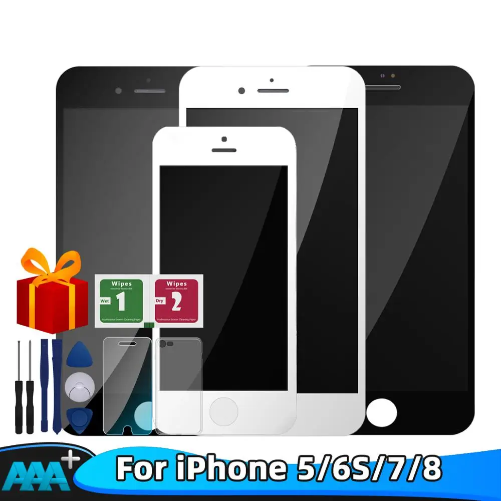 ЖК экран с дигитайзером для iPhone 5 6s 7 8LCD + стекло инструменты 100% тестирование