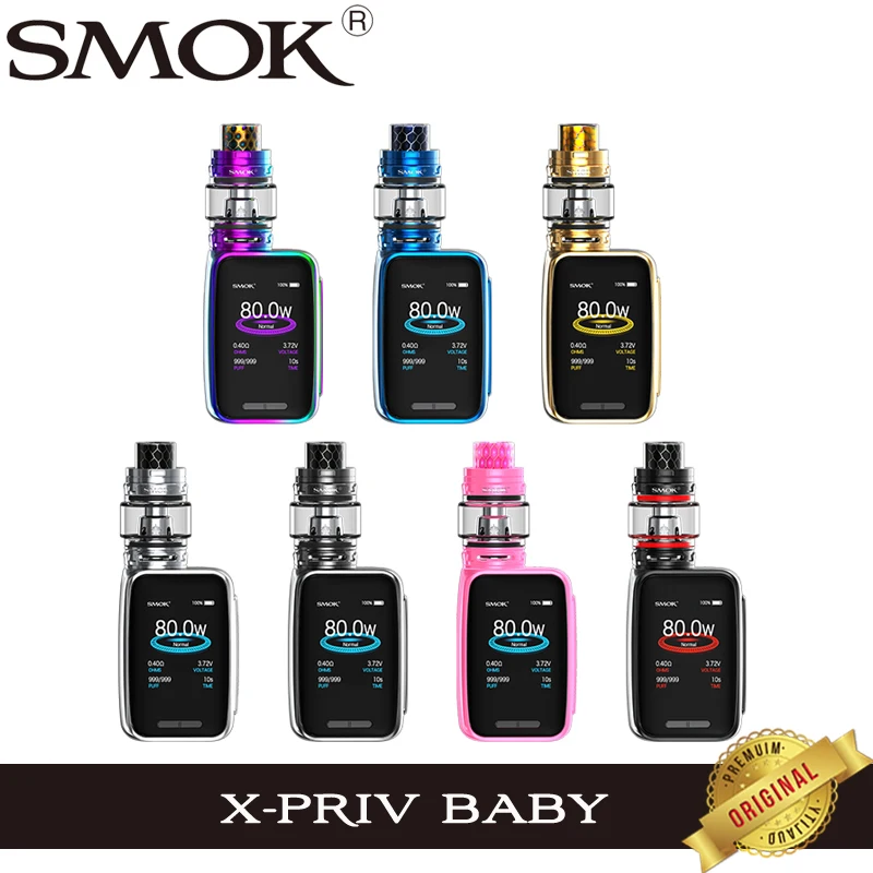 Оригинальный набор Smok X Priv Baby 80 Вт мод Box 6 мл большой бак TFV12 для детей и