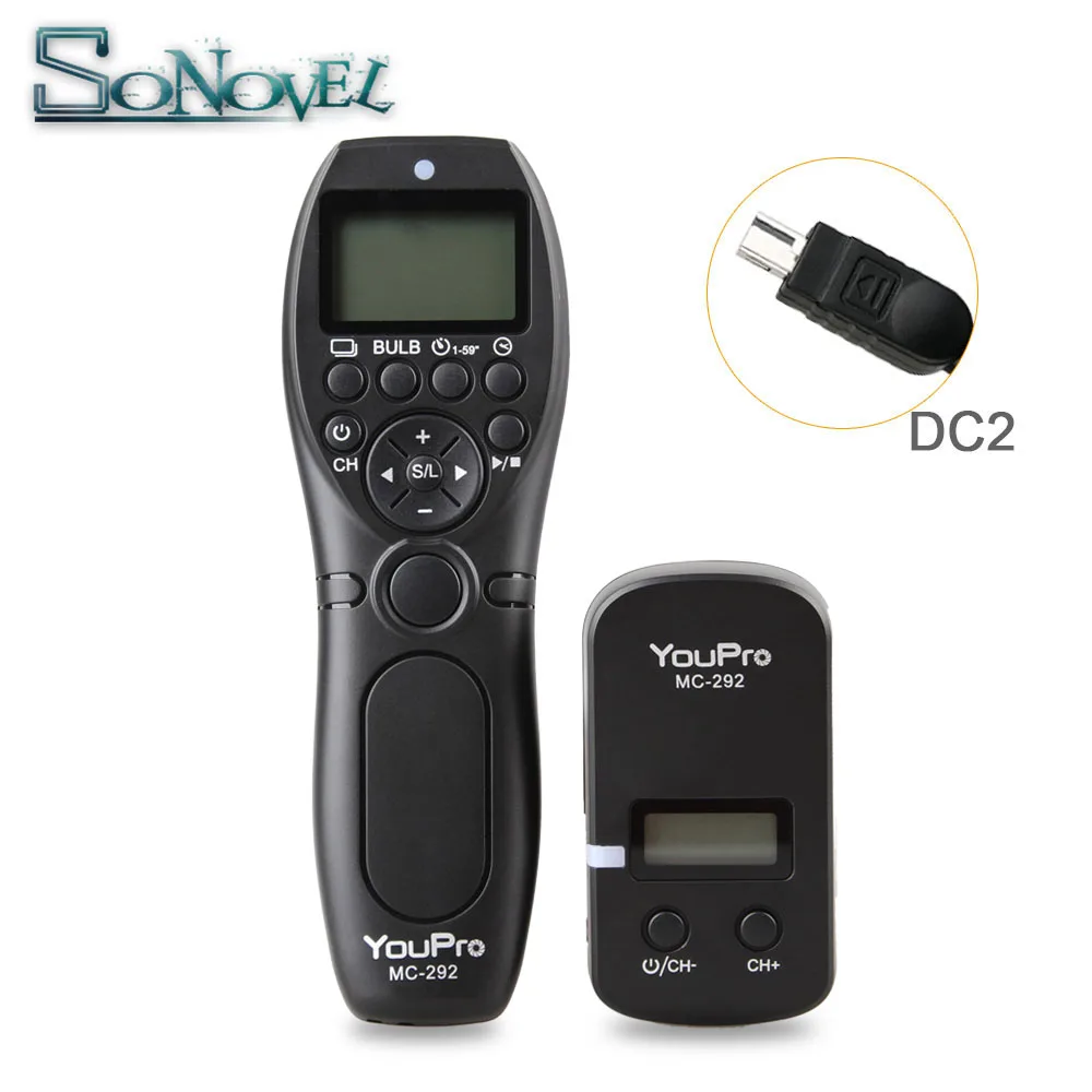 MC-292 DC2 YouPro MC-292 DC0/DC2/N3/S2/E3 2,4G Беспроводной дистанционного Управление и функцией дистанционного спуска затвора объектива Цифрового Фотоаппарата Canon/sony/Nikon/Fuji/Panasonic/Olympus - Цвет: MC-292 DC2