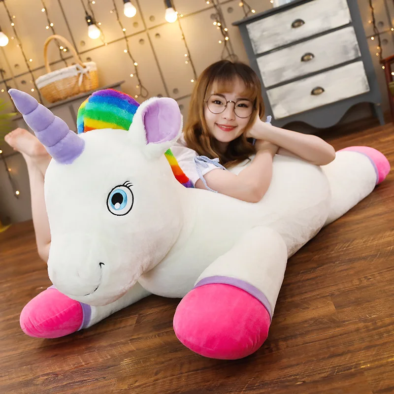 40-100cm Giant Size Rainbow Unicorn Plush Toy Soft Stuffed Cartoon Unicornio Dolls Animal Horse Christmas Gift for Drop Shiping | Игрушки и