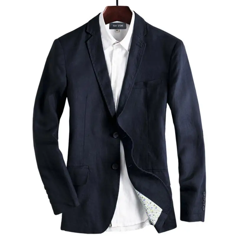 New arrivla fashion men autumn Spring Summer Linen Cotton Suit Men Thin Mens Casual Jacket high quality plus size M L XL 2XL 3XL | Мужская