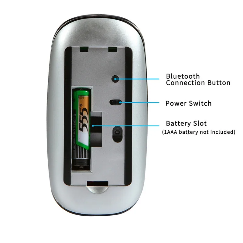 Ультратонкая компьютерная периферийная Беспроводная игровая Bluetooth-мышь HIPERDEAL