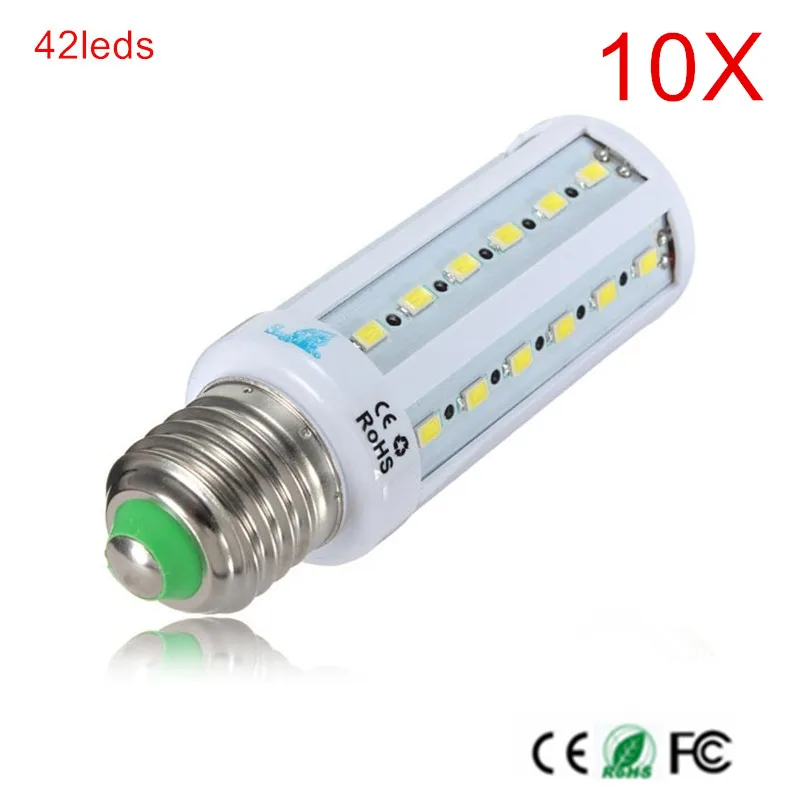 E27/E14 LED Bulb 42 SMD5730 10W LED Light  AC85-265V 360degree LED Corn Light Lamp Warm White/Cold White 10PCS