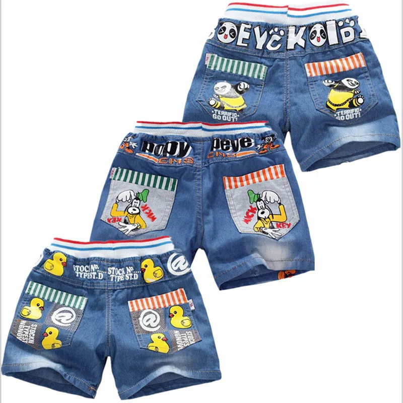 

New summer children's clothing baby boys girls jeans children cartoon trousers shorts pants retail 2-5 years old free shipping
