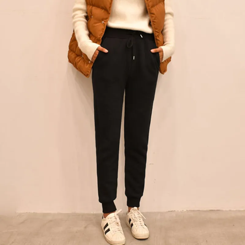 

Winter Women Cashmere Harem Pants Plus Velvet Padded Pencil Pants Lamb Wool Casual Pants Loose Women's Trousers Warm Sweatpants