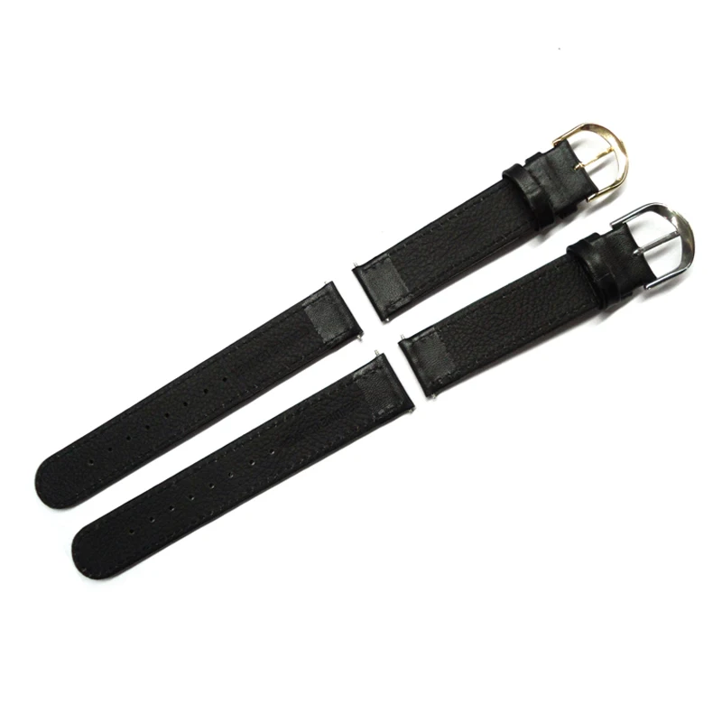 YQI Genuine Leather Watch Strap 18mm Band Black Thin soft Watchband With Stainless Steel Buckle For Watches Free Shipping | Наручные часы