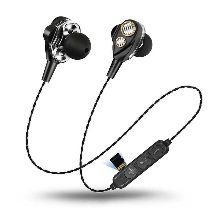 Беспроводные наушники bluetooth 6D объемный звук беспроводные поддержка tf-карты