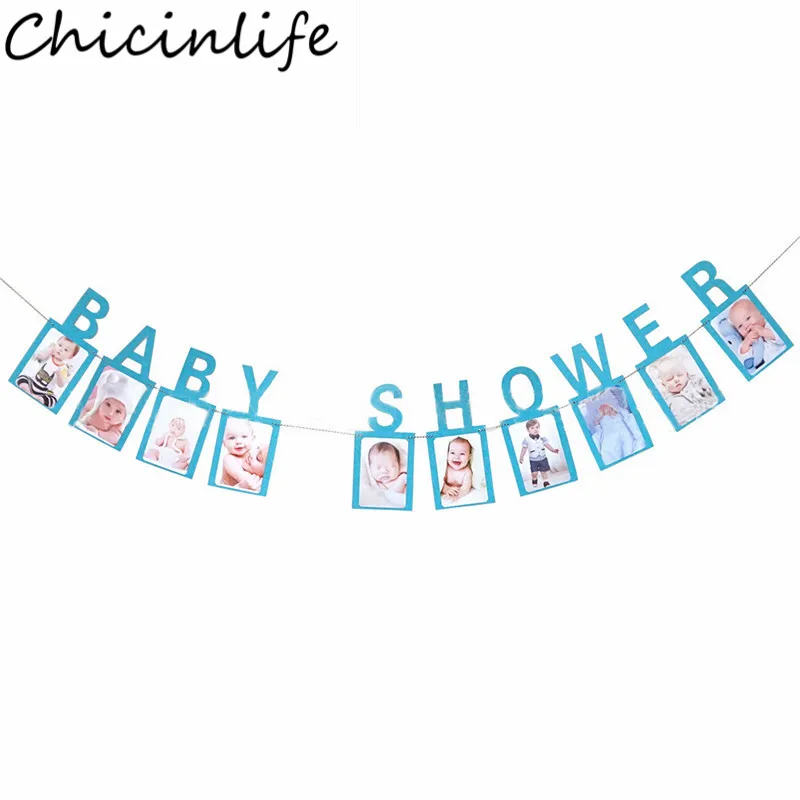 Chicinlife 1 комплект синий/розовый детский душ фото баннер для вечеринки в честь Дня