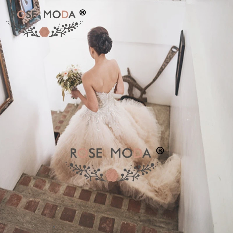Rose Moda Роскошный Кристаллический Вышитый Бисером Корсет Шнурка Свет Шампанское
