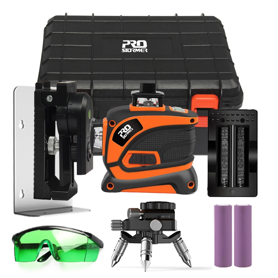 Prostormer 12 Lines 3D Laser Level 360 Green Line Set Self-Leveling Nivel A 3d Vertical And Horizontal | Инструменты